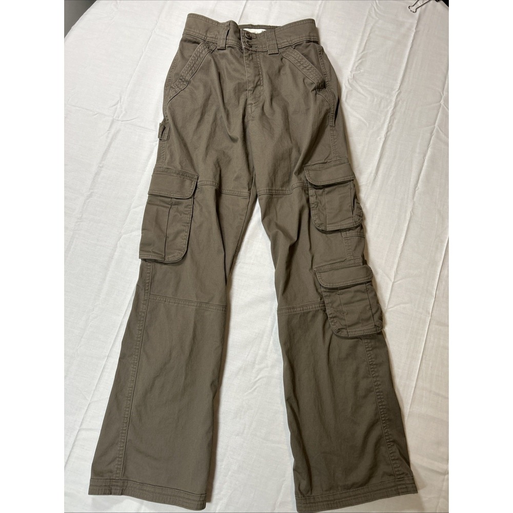 Abercrombie And Fitch Cargo Pants Women's Size 23 Long Brown Multi Pocket